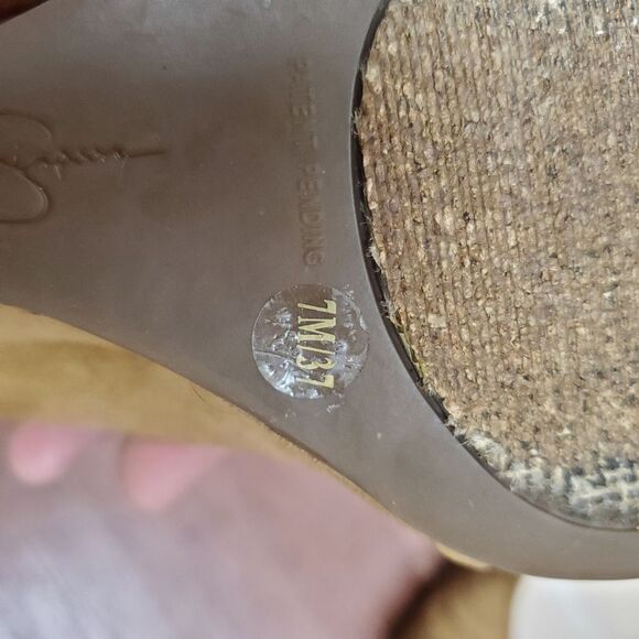 Jessica Simpson Siennah Microsuede Wedge Heel Knotted Toe Size 7 - Picture 7 of 13